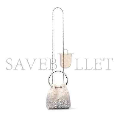 JIMMY CHOO BON BON WHITE CRYSTAL MESH HANDBAG BONBONVUQ (15*14*9.5cm)